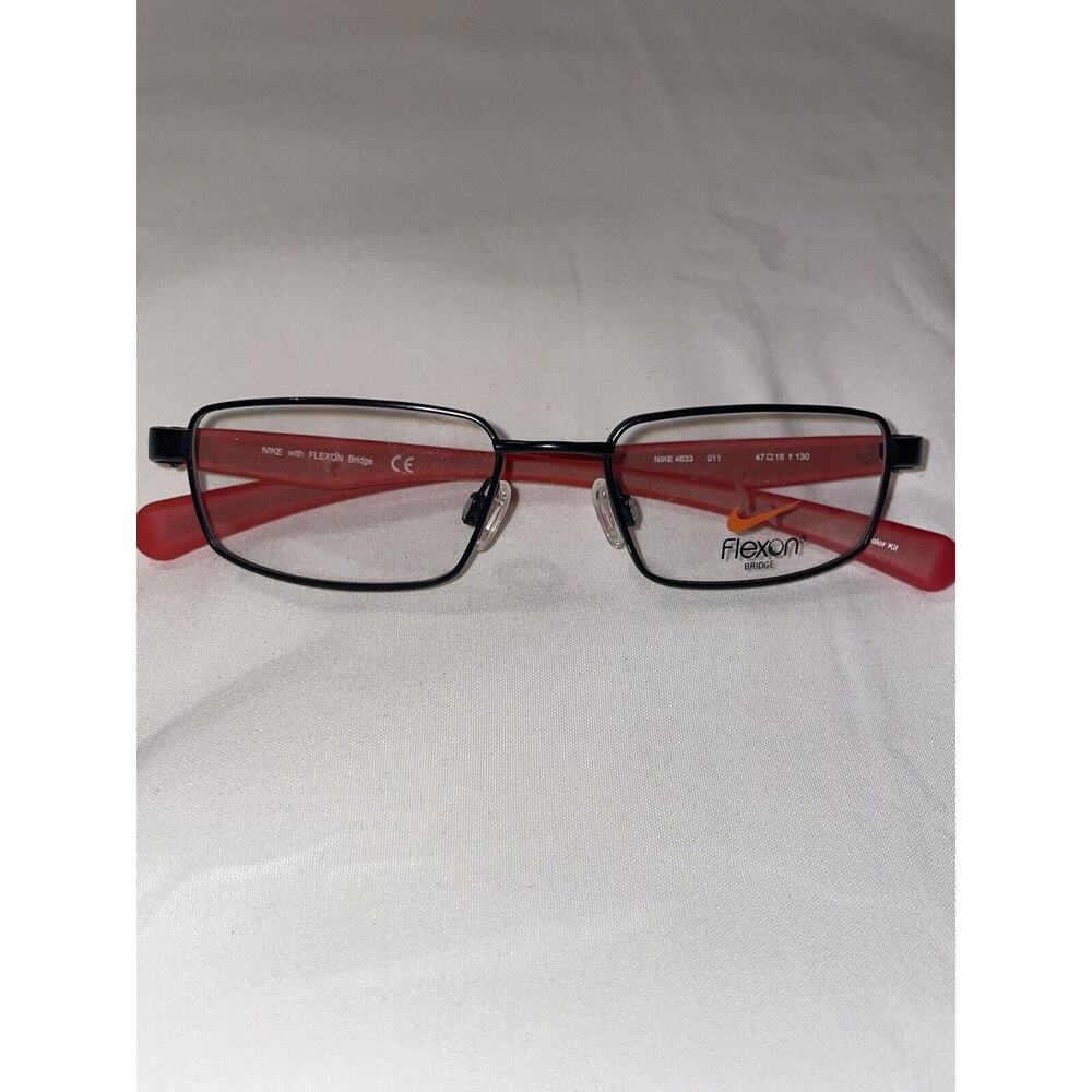 Nike With Flexon kids 4633 247 47-16-130 Red Full Rim Eyeglasses Frame Only